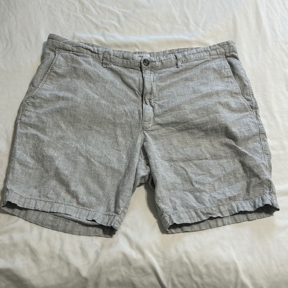 Goodfellow & Co Mens Every Wear Shorts Gray Linen Cotton Blend Size 42 9 Inseam